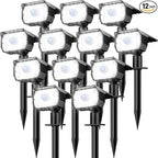 nipify Solar Spot Lights Outdoor Motion Sensor with 3 Modes, [ 12 Pack/56 LED ] Solar Spotlights Outdoor Waterproof 2-in-1 Auto On/Off Landscape Lighting for Outside Yard Wall Garden Path,Cool White