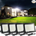 4Pack LED Flood Light Outdoor,250W LED Work Light 25500lmwith 6FT US Plug,IP66 Waterproof Exterior Security Lights,6000K Daylight White Outside Floodlights Slim Design for Playground Yard