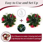 Artificial Flowers: 3-in-1 Burgundy Silk Rose Centerpiece Balls