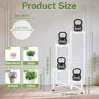 iDavosic.ly Plant Stand Indoor Outdoor, 4 Tier Corner Metal Flower Display Holder Shelf, Easy Assembly Folding Tall Orchid Rack for Patio Balcony Porch Garden Living Room House, White
