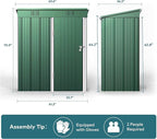Gizoon 5' x 3'Outdoor Storage Shed - Image 8