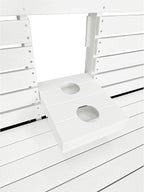 Poly Lumber 3-Seat Porch Swing, HIPS 5-Feet Bench Swing with Foldable Cup Holders,18/8 Stainless Steel Hardware, High Backrest and Deep Contoured Seat, Snow White