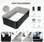 5×3×1.4FT Galvanized Raised Garden Bed Outdoor, Metal Raised Garden Bed Kit, Large Planter Raised Beds, 4 In1 Modular Raised Planter Box Outdoor,Raised Beds for Gardening for Vegetables Flowers Herbs