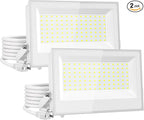 Onforu 120W Flood Lights Outdoor,12000lm White LED Work Light with Plug, 6500K Daylight White LED Flood Lighting, IP66 Waterproof Security Yard Lights for Yard Garage Stadium 2 Pack