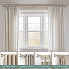 2 Pack Retro Silver Curtain Rods Set for Windows 66 to 120 Inches Adjustable Length Heavy Duty 1" Diameter Window Curtain Rod with Decorative Finials for Outdoor Bedroom Kitchen Living Room Farmhouse