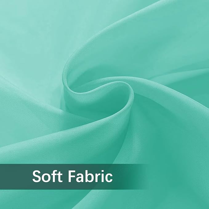 SpaceDresser Waterproof Outdoor Sheer Curtains for Patio - 2 Panels Rod Pocket Indoor Voile Sheer Curtain for Living Room,100W x 96L inch, Turquoise
