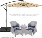 Best Choice Products 10ft Offset Cantilever Hanging Market Patio Umbrella, 8 Sturdy Ribs, Easy Adjustment - Sand