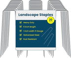 6 Inches Landscape Staples, Garden Stakes Securing Pegs for Securing Weed Fabric Landscape Fabric Netting Ground Sheets and Fleece, Heavy Duty Metal Tent Stakes, Halloween Decorations (20, Silver)