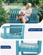 Outdoor Bench Set of 2, Weatherproof Garden Benches for Outdoors, All Weather HIPS Patio Bench Holds up to 800lbs, Never Rot or Fade, Comfort Bench for Porch Garden Patio Yard and Park