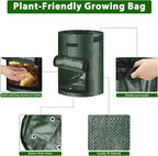 JJGoo Potato Grow Bags, 4 Pack 10 Gallon with Flap and Handles Planter Pots for Onion, Fruits, Tomato, Carrot - Green