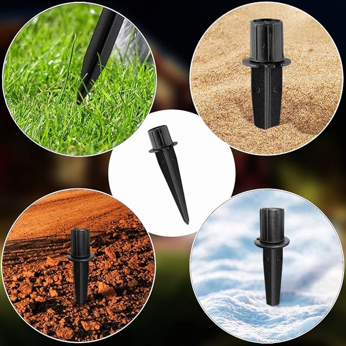 Metal Stakes Solar Lights Replacement Spike - Outdoor Ground Stake for Backyard Garden Lights Landscape Yard Pathway Patio Lamps Pole (Metal-12 Pack)- 0.78x5.36 inches