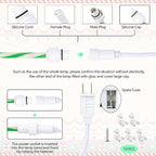 Jnaurb Christmas Candy Cane Lights, 33ft 240 LED Connectable Flexible White & Green Candy Cane Rope Lights for Outside, 8 Modes Waterproof LED Christmas Light for Garden Patio Tree Holiday Party Decor