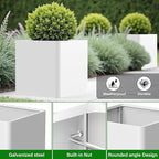 Large Square Planter for Outdoor Plants 20" L x 20" W x 20" H,Metal Planters for Outdoor Plants,Cube Planters with Drainage Hole for Porch/Patio/Garden