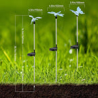 OxyLED Solar Garden Stake Lights 6 Pack Outdoor LED Figurine Lighting Color Changing Waterproof Solar Hummingbird Lights Butterfly Dragonfly for Patio Yard Pathway