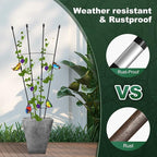 Garden Trellis for Climbing Plants Outdoor & Indoor, 47in Obelisk Trellis and Tomato cage 2 Shapes Rustproof Plant Support for Indoor Plants Trellis for Potted Plants with 5pcs Decorative Butterfly