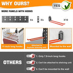 TORACK Garden Tool Organizer Wall Mount, Garage Folding Chair Storage Rack - Image 4