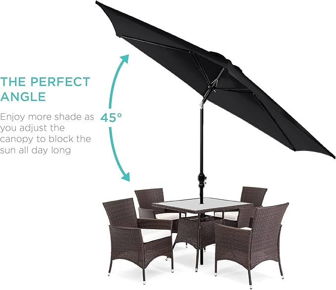 Best Choice Products 10ft Outdoor Table Compatible Steel Polyester Market Patio Umbrella w/Crank and Easy Push Button Tilt