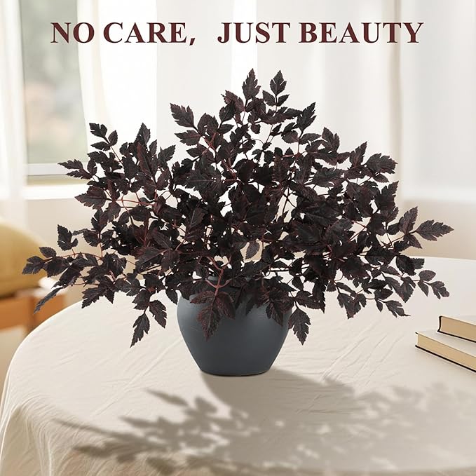 Artificial Plant Greenery Stems, 3-Pack Plum Autumn Decor, 32 Inch