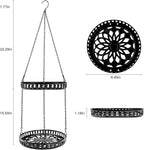 Plant Hanger Indoor Outdoor, 2 Tier Hanging Planter Plant Shelf, Metal Hanging Plants Holder for Indoor Outdoor Plants