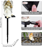 Solar Garden Angel Lights, Waterproof Outdoor Garden Angels Statue Decorations Solar Lights for Cemetery Gravesite Grave Outside Yard Patio Lawn Porch (Mother Angel)