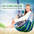 Hommtina Hammock Chair Hanging Rope Swing, Max 300 Lbs Hanging Chair with Pocket & Durability Perfect for Outdoor, Home, Bedroom, Patio, Yard (Pillows NOT Included,Green)