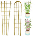 Natural Bamboo Trellis, 4Feet,Fan-Shaped+U-Shape,4Pack,Plant Support Trellis for Outdoor and Indoor Potted Climbing Plants,Vegetables, Cucumber, Tomato, Hoya,
