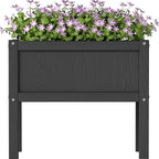 Raised Garden Bed with Drainage Hole Waterproof HDPE Elevated Planter Box with Legs Stable and Durable to Plant Herb Vegetable Flower,Patio,Balcony Outdoors/Indoors Black