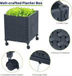 LINEX Raised Garden Bed Planter Box with Trellis, 56.7” Tomato Planters for Climbing Plants Vegetable Vine Flowers Outdoor Patio, Tomatoes Cage w/Self-Watering & Wheels