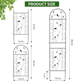 Metal Garden Trellis for Climbing Plants, 86.5" x 19.7" Metal Plant Trellis Outdoor, Black Iron Garden Trellis, Clematis Rrellis Outdoor, Arched Decoration Suitable for courtyards, lawns, Gard