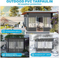 Outdoor Curtains Clear Vinyl Panel with Double Zipper, 23oz Waterproof