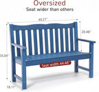 Stoog Outdoor Bench & Chairs Set, All-Weather Patio Furniture Set, Include 2 Patio Chairs and 1 Patio Bench, for Porch, Backyard, Lawn, and Garden, Blue