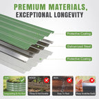 INNO STAGE 3Pcs Galvanized Raised Garden Bed Kit, Outdoor Metal Raised Garden Beds for Vegetables, Rust-Resistant & Easy Assembly, 4x2x1ft Oval Raised beds for Gardening, Flowers, Herbs (Olivergreen)