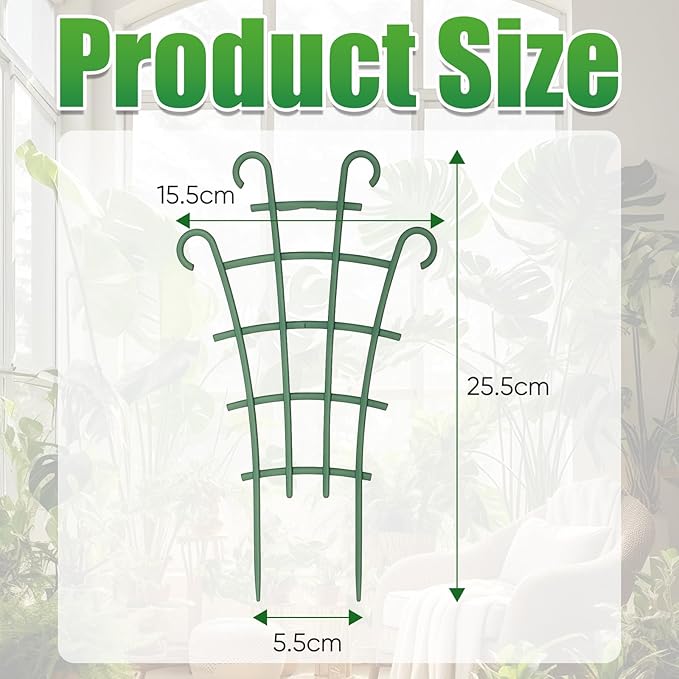 6Pcs Indoor Small Trellis, Trellis for Potted Plants, Plant Support Stakes for Climbing Plants, Stackable Plastic Plant Support for Vine Ivy Pothos Hoya