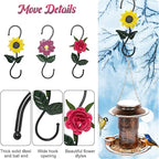 S Hooks for Hanging Plants, Set of 3 Black Metal Plant Hangers, Beautiful and Vivid Plant Hook for Garden Planters, Flower Baskets, Pots, Bird Feeders Outdoor Indoor