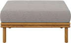 Modway Wren Teak Wood Outdoor Ottoman in Natural Driftwood