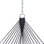 Castaway Living 13 ft. Double Traditional Hand Woven Navy Polyester Rope Hammock with Free Extension Chains, and Tree Hook, for 2 People with a Weight Capacity of 450 lbs.