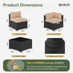 Aoxun 10 Piece Patio Furniture Set Wicker Rattan Patio Sectional Sofa Set Outdoor Seating Furniture with Thickened Cushion, Beige