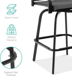 Best Choice Products Set of 2 Swivel Barstools, Bar Height Outdoor Chairs, 360 Rotating Patio Bar Stools w/All-Weather Mesh, 300lb Capacity - Black