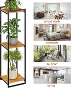 3-Tier Plant Stand Indoor, 45" Tall Modern Plant Shelf Corner Flower Pot Holder Organizer for Living Room Balcony Garden, Rustic Brown