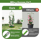 2 Pack Garden Obelisk Trellis, 70IN Tall Plant Support for Climbing Vine, Metal Covered Plastic Rustproof Heavy Duty Rose Trellis Indoor Outdoor (Green, 70 * 11.8 * 11.8IN（H*W*L）)