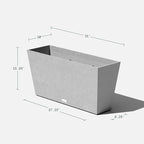 Veradek Midori Long Trough Planter (Light Grey, 31 inch - 2 Pack with 2 Saucer Trays)