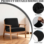 Cushion Covers 4-Pack Black Stretch Fit Patio Sofa Seat Covers