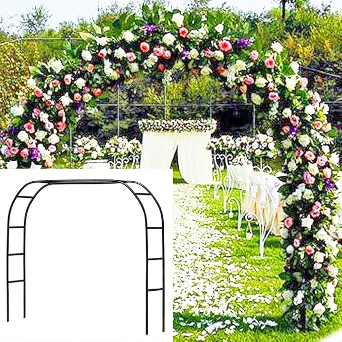 Arbor Black Metal Garden Arch with Two Size Options