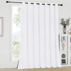 NICETOWN Sliding Door Curtains for Patio, Wide Width Drape, Vertical Curtains for Patio Door (White, Width 100 inches, Length 95 inches)