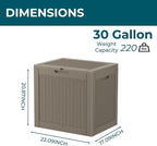 Resin Deck Box - 31 Gallon Lockable Outdoor Storage, Water-Resistant - Image 7