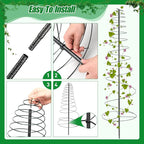 Trellis for Climbing Plants Outdoor, 73inch Tall Plants Trellis Support Metal Garden Trellis for Vegetables Flowers Plants Vine Support