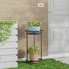 Plant Stand Indoor Outdoor - Metal Planter Holder Shelf Tall Tiered Flower Pot Display Organizer Rack for Garden, Patio, Living Room, Bathroom, Office (Black)