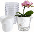 InmeRun Plant Pots Indoor Plastic Flower Pots Outdoor 7 inch Set of 4 Pack with Drainage Holes and Saucers for Garden Pots (self Watering 7in-4p)
