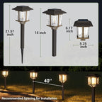 XMCOSY+ Solar Pathway Lights Outdoor, 2-Tone LED Waterproof Garden Outdoor Lighting for Yard Stainless Steel & Glass Solar Powered Landscape Walkway Driveway Decor (4 Pack, Warm White)