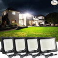 4Pack LED Flood Light Outdoor,100W LED Work Light 11000lmwith 6FT US Plug,IP66 Waterproof Exterior Security Lights,6000K Daylight White Outside Floodlights Slim Design for Playground Yard